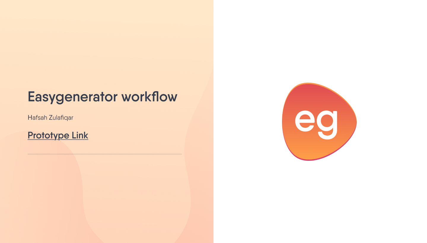 Easygenerator workflow: prototype cover slide