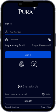 Pura sign-up & sign-in flow, redesigned, screen 2 of 6